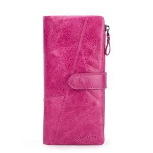 Slim Long-Form Full-Grain Leather Wallet with Zipper Closure – Organized Cards, Bills & ID, Fits Any Pocket – Shopdecimals
