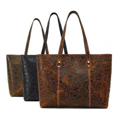 Effortless One‑Shoulder Leather‑Print Handbag – Large Square Bag with Organized Zip Pockets, Adjustable Strap – Shopdecimals Women's Shoulder Bag