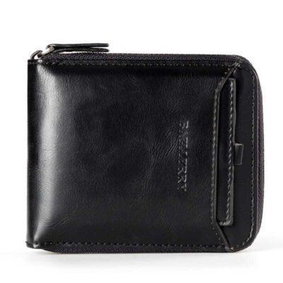 Slim Vertical‑Zipper PU Leather Wallet for Men – Ultra‑Secure, Pocket‑Thin Design – Shopdecimals