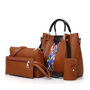 Organize Anywhere with Shopdecimals Multi‑Piece Women’s Handbag – Adjustable Shoulder & Diagonal Straps, 4‑Compartment Design for Phone, Wallet & Essentials