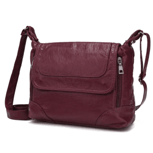 Soft‑Washed Leather Women’s Crossbody Shoulder Bag – Adjustable Strap, Zip Secure Pocket, Lightweight Design – Shopdecimals Luxury Handbag