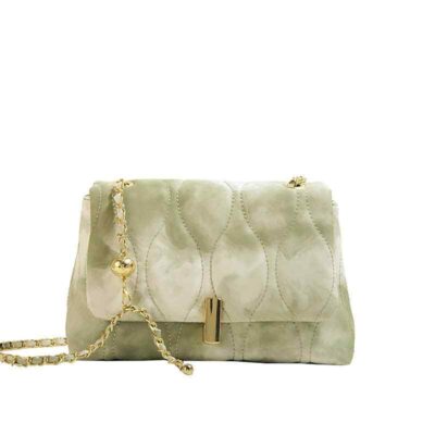 Shopdecimals Gradient PU Chain Crossbody – Small Square Bag with Lock Closure, Phone Pocket & ID Holder in Blue, Green or Pink | Hands‑Free Style & Security
