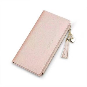 Lightweight Cross‑Pattern Tassel Zipper Wallet for Women – 0.15 kg, 12 Card Slots & Coin Pocket, Available in 5 Colors | Shopdecimals