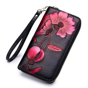 Shopdecimals Women's Genuine Cowhide Zipper Wallet – Ultra‑Light, Secure Zip Closure & Organized Card Slots for Everyday Style