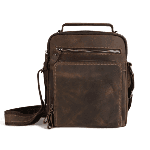 Retro‑Style Large‑Capacity Leather Messenger for Men – Fits 15‑inch Laptop, Multiple Pockets & Adjustable Strap – Shopdecimals