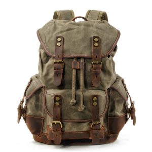 Ultra‑Light 1.5 kg Canvas & Leather Mountaineering Backpack – Waterproof, Shock‑Resistant, 45 L Capacity – Shopdecimals Men’s Outdoor Gear
