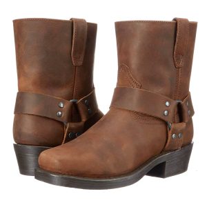 Lightweight Leather Cowboy Boots for Men – Mid‑Heel Retro Short‑Boot Style in Black or Dark Brown – Shopdecimals