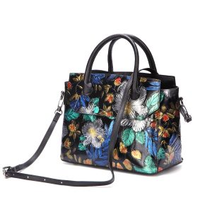 Lightweight Hand‑Painted Cowhide Handbag – Spacious Zippered Bag for Women, Retro Style | Shopdecimals