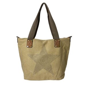 Ultra‑Light Canvas Tote with Five‑Star Print – Spacious 15‑inch Laptop Bag, 8 Colors – Shopdecimals