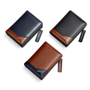 Secure Zip Men's Short Wallet – Ultra‑Light PU Leather with Anti‑Theft Card Slots, 3 Classic Colors – Shopdecimals