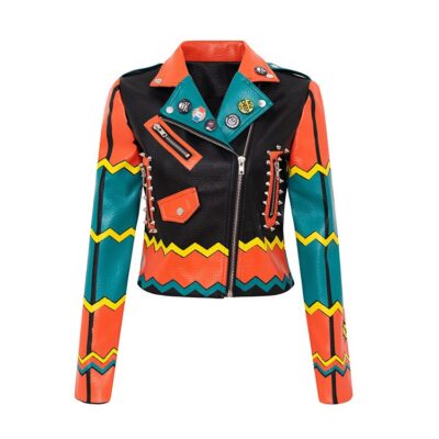 Custom Graffiti Leather Motorcycle Jacket for Women – Lightweight 1.04 kg Protection, Perfect Fit S‑XXL | Shopdecimals