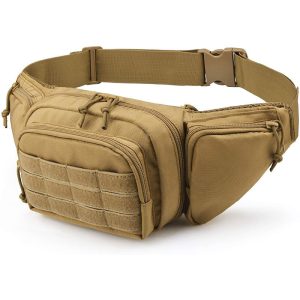 Ultra‑Light Tactical Waist Bag – 0.35 kg, 280×200×150 mm Storage for Men & Women, Black or Khaki – Shopdecimals
