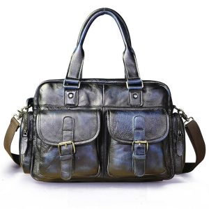 Lightweight Leather Briefcase for Men – 20‑35 L Capacity, Magnetic Closure, 1.6 kg – Shopdecimals Business Messenger Bag