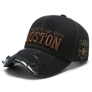 Lightweight Adjustable Women’s Baseball Hat with Embroidered Ripped Design – Sunshade Comfort | Shopdecimals