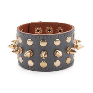 Rugged Edge Leather Bracelet – 22.5 cm Unisex Rock‑Punk Accessory, Feather‑Light Comfort, Shopdecimals Exclusive