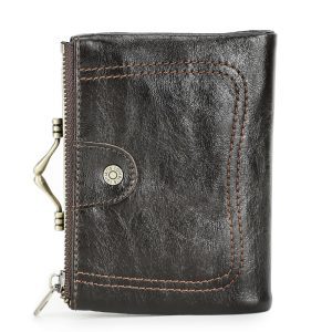 RFID‑Blocking Cowhide Wallet for Women – Ultra‑Light 0.12 kg, Snap‑Secure, 4 Elegant Colors | Shopdecimals