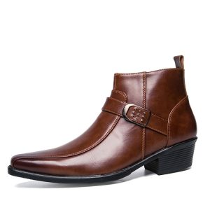 All‑Day Comfort Pointed‑Toe Leather Dress Shoes – Light 1.17 kg, Non‑Slip Sole, Black or Brown – Shop Decimals