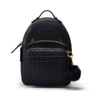 Ultra‑Light Women’s Leather Backpack – 0.72 kg, fits 15‑inch laptop, embossed style, sleek storage – Shopdecimals