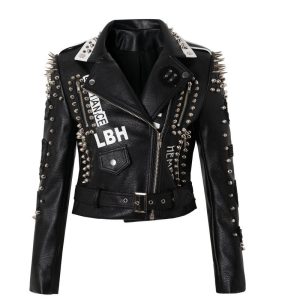 Lightweight Punk Leather Jacket with Windmill Graffiti – Bold Edge, 6‑Size Fit – Shopdecimals Women’s Fashion