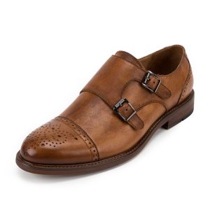 Lightweight Buckle Monk Dress Shoes – Full‑Grain Leather, Breathable Comfort, 1 kg, Black/Brown/Coffee, EU 38‑44 | Shopdecimals