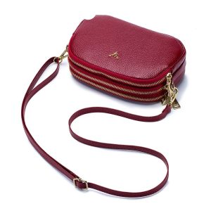 Ultra‑Light Leather Crossbody Mini Bag – Hands‑Free Comfort & Secure Zip, 0.22 kg, Shopdecimals