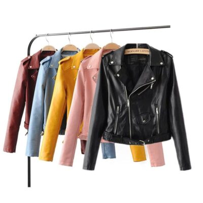 Lightweight Warmth: Women's Loose-Fit Leather Coat in Five Bold Colors – Shopdecimals Autumn/Winter Jacket