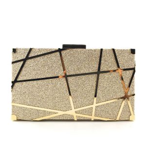 Ultra‑Light Glitter Chain Clutch – 0.3 kg Evening Handbag for Parties & Weddings, Structured Square Design with Secure Zip – Shopdecimals