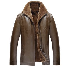 Lightweight Stand‑Collar PU Jacket – Wind‑Proof Warmth in Black or Brown, Sizes 52‑60 | Shopdecimals