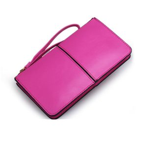 Camila Leather Wristlet – Ultra‑Light 0.45 kg Organizer with Zip Pocket, 3 Card Slots & Wrist Strap – Secure Top‑Zip, Available in Black, Red Wine & Rose Red – Shopdecimals