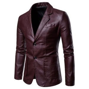 Lightweight 0.79 kg Slim‑Fit PU Suit for Men – Warm, Water‑Resistant All‑Match Jacket | Shopdecimals