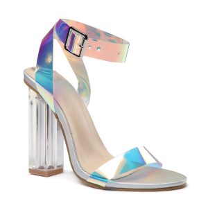 Lightweight 8+cm High‑Heel Sandals – Stable, Comfortable Fit in Black, Silver & Red – Shopdecimals Women's Colorful Heels