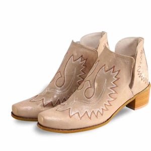 All‑Day Comfort Pointed Embroidered Chunky‑Heel Boots for Women – Mid‑Heel, 0.80 kg Stability, 4 Colors | Shopdecimals