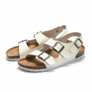 Featherlight 0.45 kg Men’s Cork Sandals – Waterproof Buckle Design, Sizes 35‑45 in Black, White or Brown – Shopdecimals