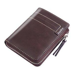 Ultra‑Light Retro Zip Wallet for Men – Secure 12‑Card Storage, Coin Pocket, 0.13 kg – Shopdecimals
