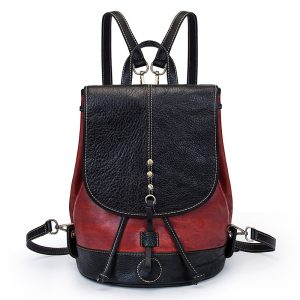 Ultra‑Light 0.83 kg Retro Leather Backpack – High‑Capacity College Bag with Laptop Sleeve, Available in Black, Brown, Green & Red – Shopdecimals