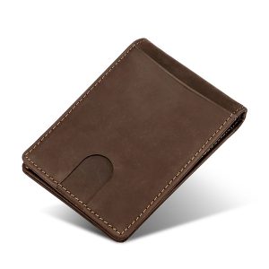 Ultra‑Light Genuine Leather Slim Wallet for Men – 0.05 kg, 12‑Card Capacity, Oil‑Wax Finish | Shopdecimals