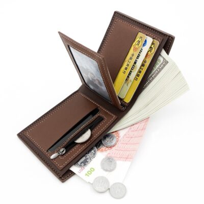 Large Capacity Tri-fold Bag Coin Bag Card Slots ID Card Wallet | ShopDecimals