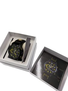 Shopdecimals Perfect Gentleman I‑TW20 B Yellow Chronograph – Removable Leather Wristpad for Instant Style Swaps & Water‑Resistant Durability