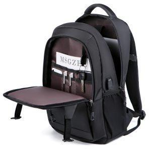 Ultra-Light 0.9 kg Men's Black Double‑Shoulder Backpack with Padded Laptop Sleeve – Comfort & Organized Travel | Shopdecimals