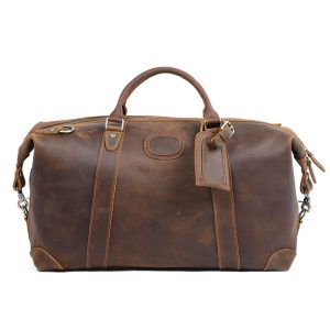 Spacious 35 L Vintage Leather Travel & Fitness Bag – Handheld, Wear‑Resistant Cowhide, Organized Compartments – Shopdecimals