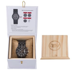 Eco‑Elegant Ebony Wooden Chronograph – Japanese Quartz, Water‑Resistant Watch | Shopdecimals