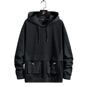 Lightweight Long‑Length Hooded Sweatshirt for Men – Loose Fit, 350 cm Coverage, Plus Sizes – Shopdecimals