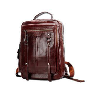 Spacious Leather Laptop Backpack – 20 L Capacity, 15‑inch Sleeve, Lightweight 0.9 kg Design – Shopdecimals Men’s Carry‑All