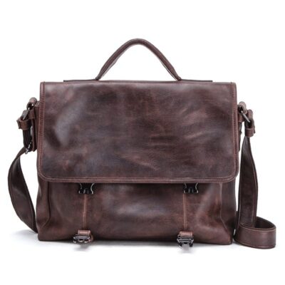 Lightweight Cowhide Messenger Bag for Men – 15‑inch Laptop Sleeve, Ergonomic Shoulder Strap & Scratch‑Resistant Finish | Shopdecimals