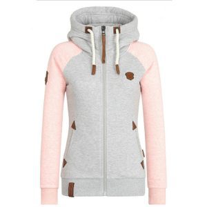 Lightweight 0.5 kg Contrast Hoodie for Women – Warm, Breathable Fit S‑5 XL in Black, Blue‑Grey & Pink | Shopdecimals