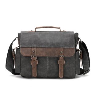 Lightweight Retro PU Leather Messenger Bag for Men – Spacious 13‑inch Laptop Compartment, Water‑Resistant, Shopdecimals