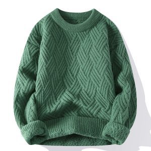 Lightweight Warmth: Men's Thick Knit Sweater – 7 Colors, Extended Sizes, Under 1 kg – Shopdecimals