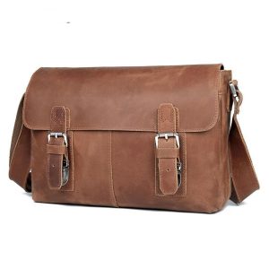 Lightweight Vintage Leather Crossbody for Men – Fits 15" Laptop, Wear‑Resistant Cowhide – Shopdecimals