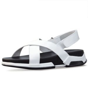 Elevate Your Height with Genuine‑Leather Korean Sandals – Light‑Weight, Non‑Slip Elevator Sandals for Men, Black/White, Sizes 37‑45 – Shopdecimals