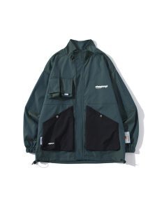 Lightweight Loose‑Fit Women’s Baseball Jacket – High‑Visibility Black/Green Color Block, 0.48 kg for Faster Play – Shopdecimals